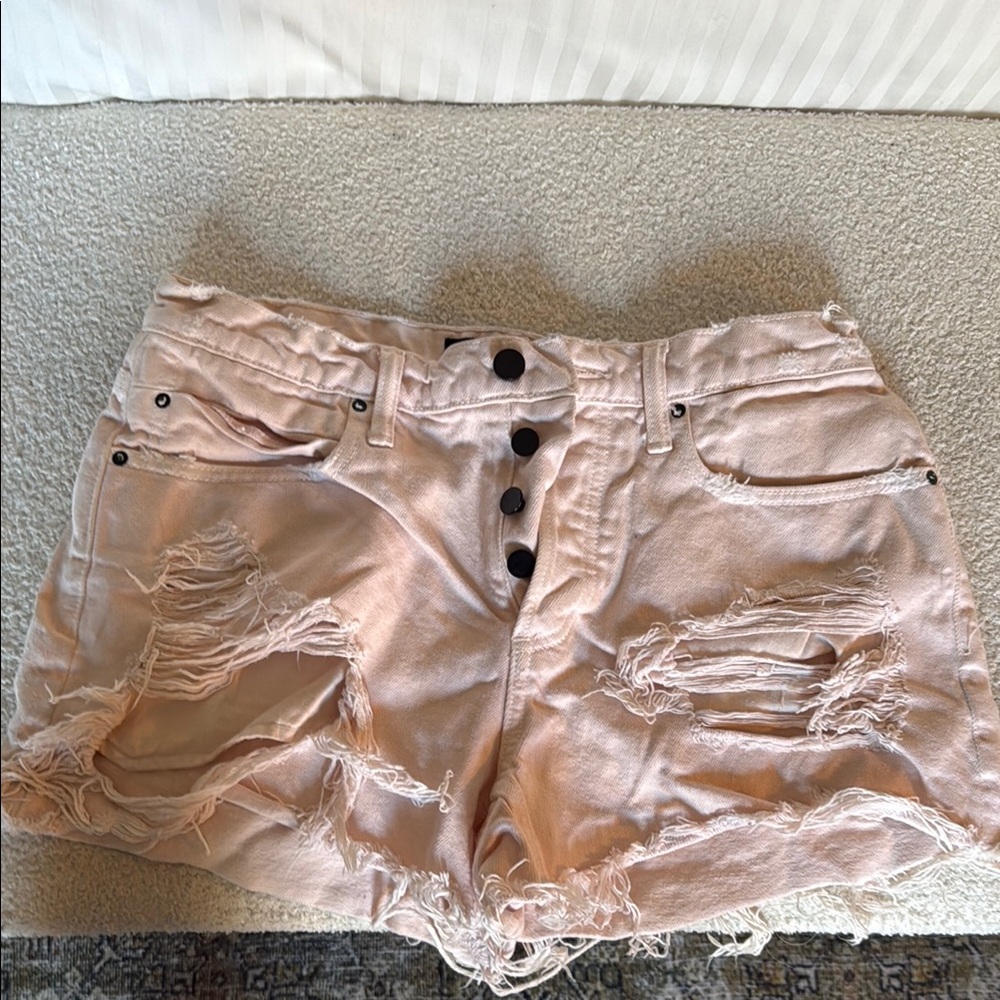Alexander Wang Stylish Pink Distressed Denim Women's Shorts